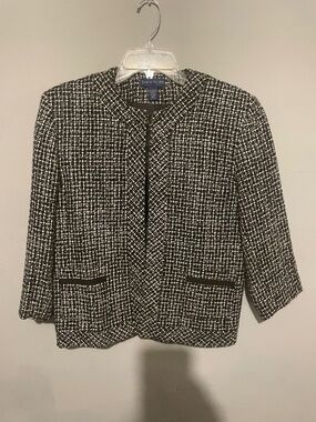 Karen Scott petite 10 women’s houndstooth jacket
